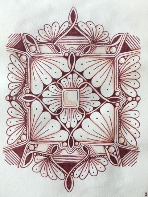 Brown mandalas with zentangle patterns - image 2 - student project