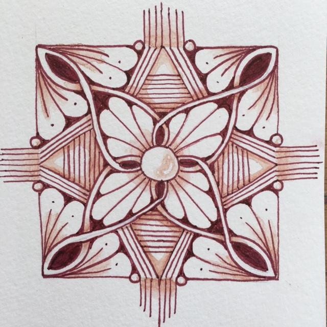 Brown mandalas with zentangle patterns - image 1 - student project