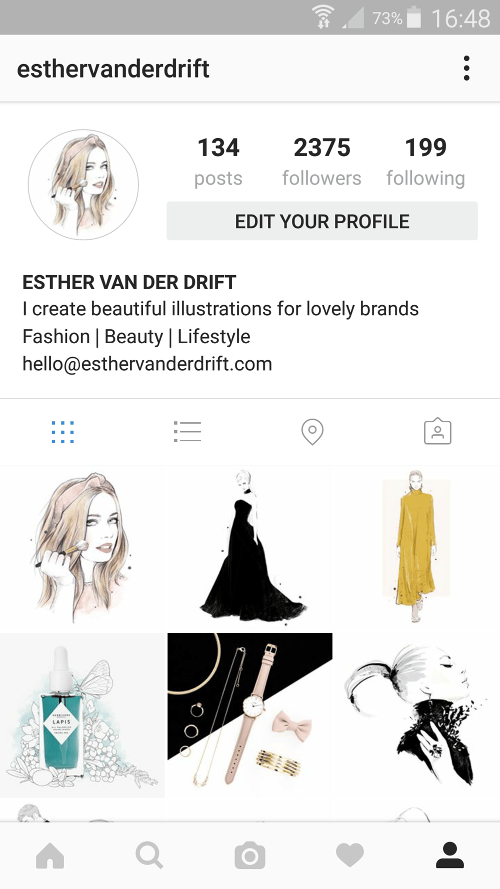Instagram Feed of an Illustrator - image 1 - student project