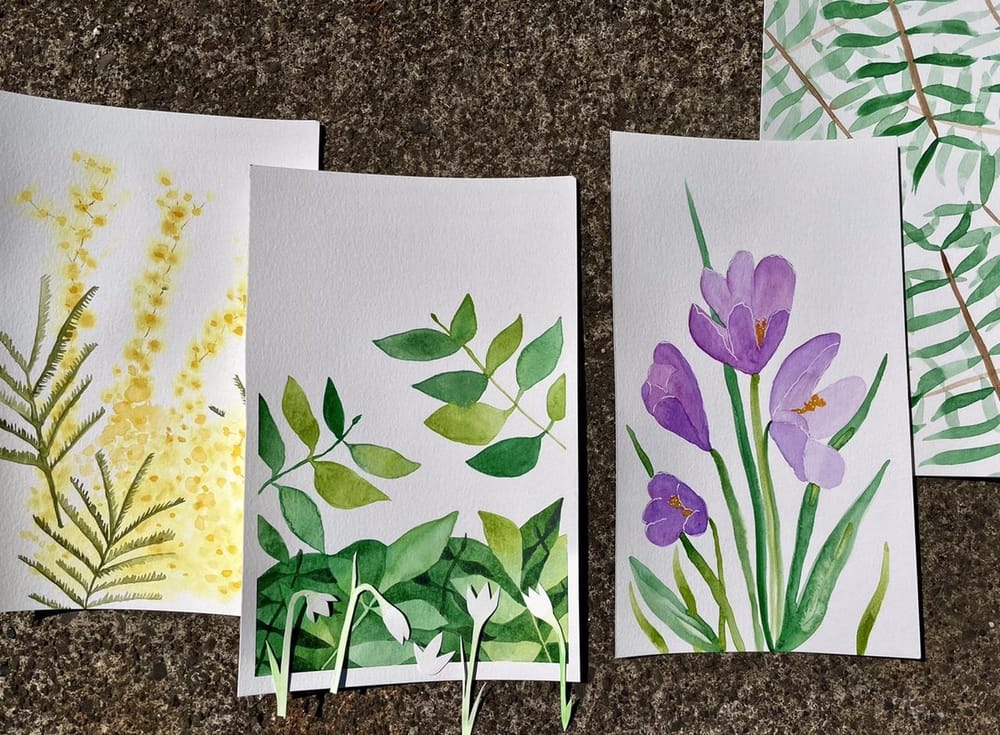 Watercolor florals - image 2 - student project