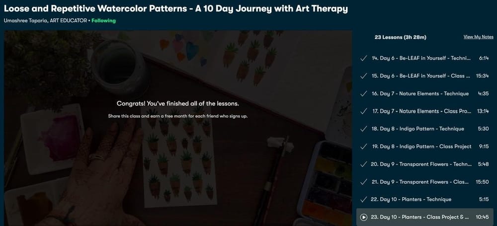 Watercolor Patterns - 10 day journey - image 5 - student project