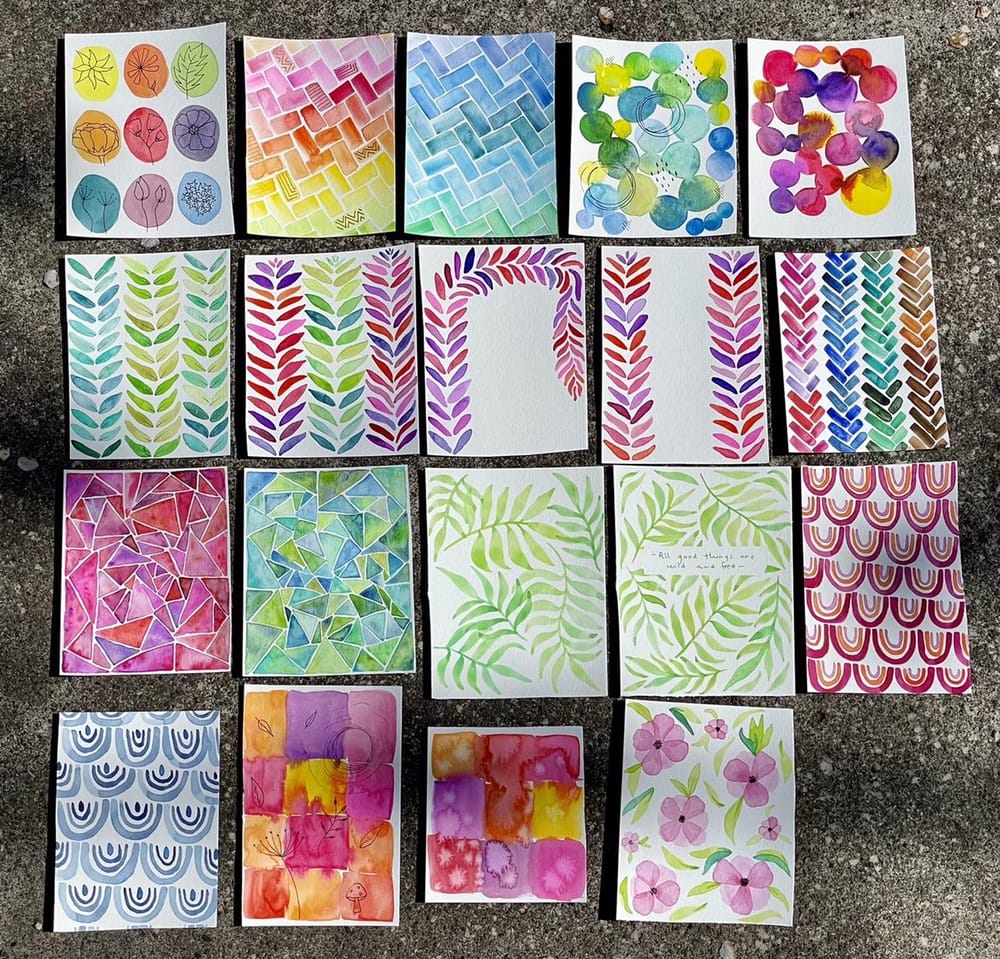 Watercolor Patterns - 10 day journey - image 2 - student project