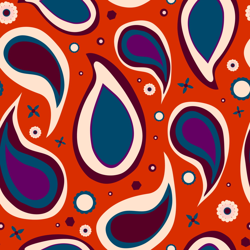 Paisley Pattern using Illustrator and Photoshop - image 2 - student project