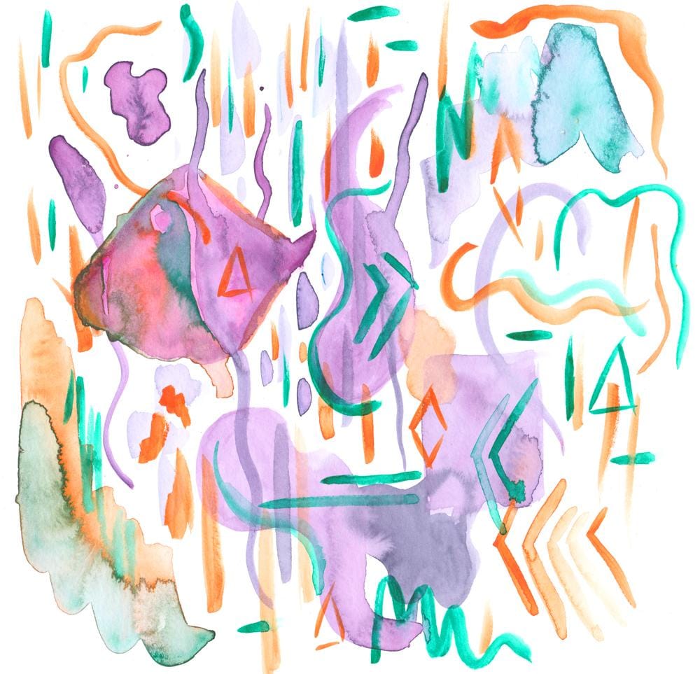 Abstract watercolour - improvised - image 1 - student project