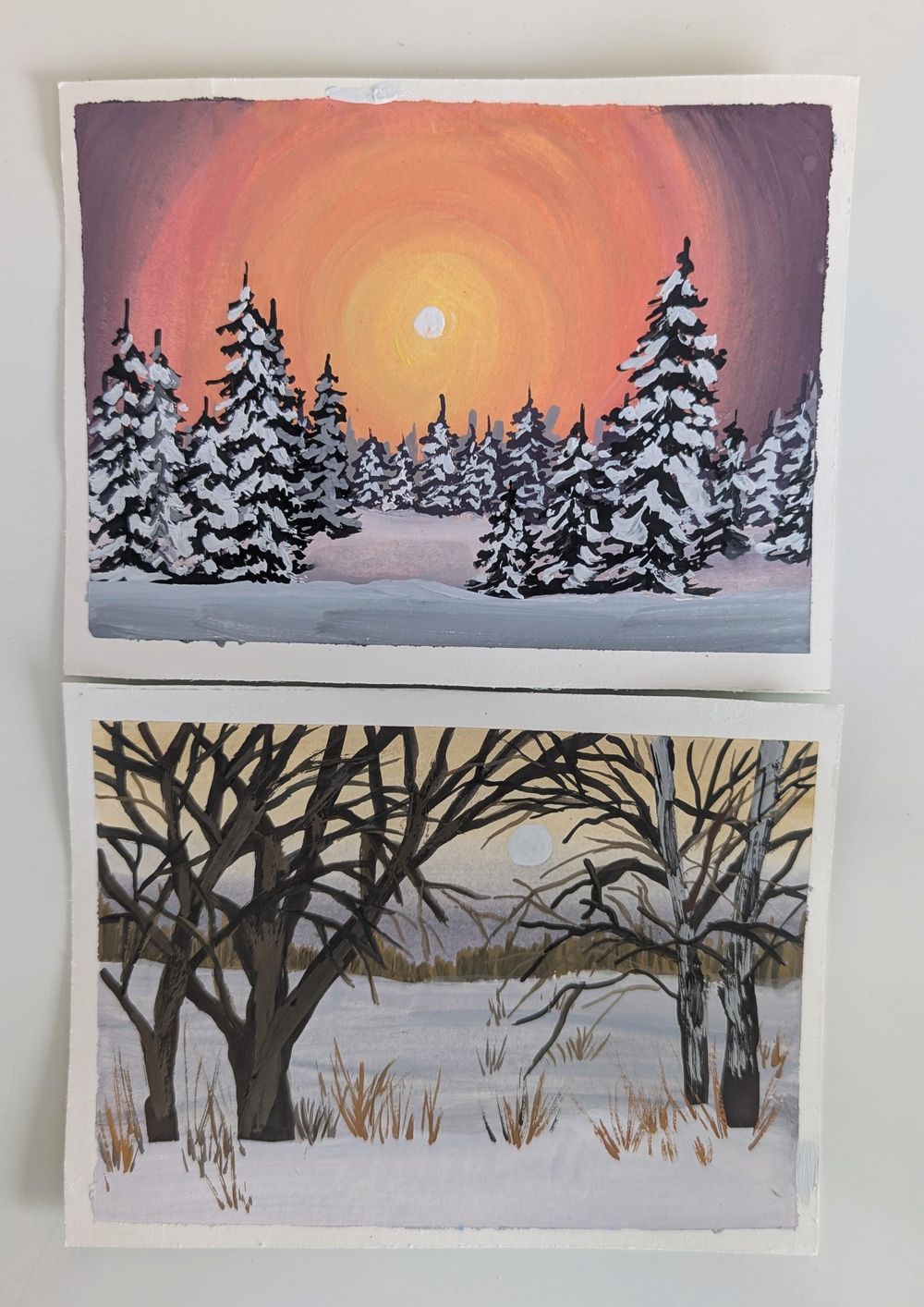 The Art of Winter: Paint 7 Stunning Landscape Postcards in Gouache - image 2 - student project
