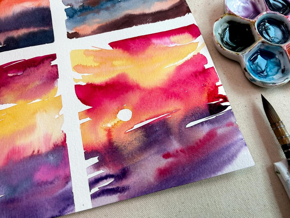 Fun Watercolor Sunsets with Ohn Mar Win :) - image 2 - student project