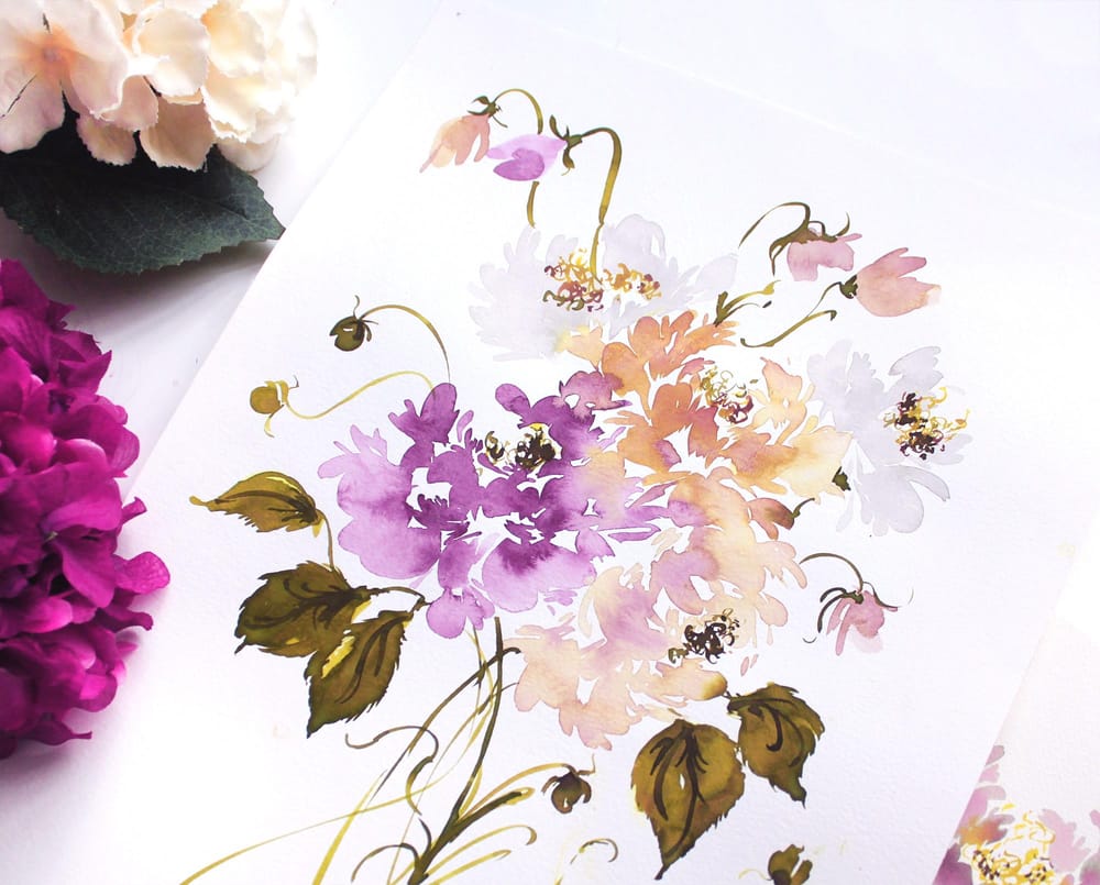 Watercolor Climbing Roses - image 2 - student project