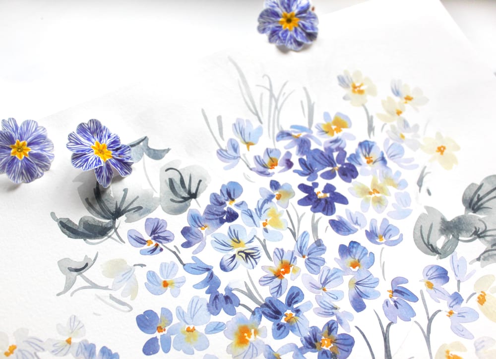 Loose Watercolor Primrose - image 2 - student project