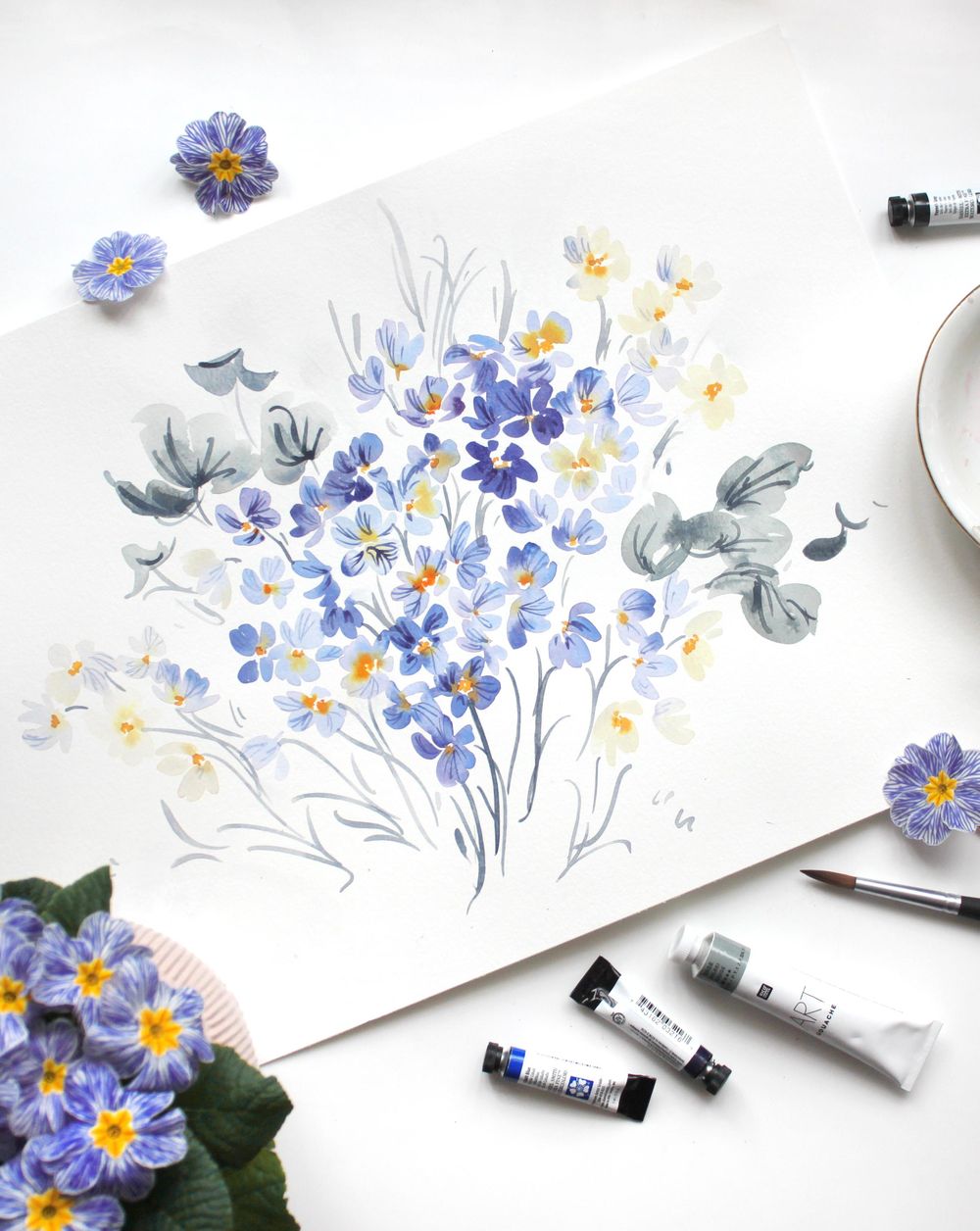 Loose Watercolor Primrose - image 6 - student project