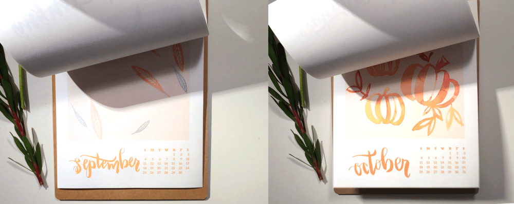 Simple Watercolor Calendar [Teacher's Sample Project] - image 3 - student project