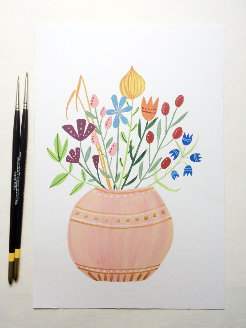 Loose florals & an arrangement in a vase - image 2 - student project