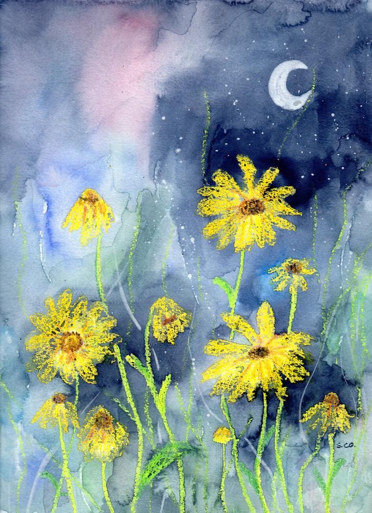 Experimenting with watercolor mixed media to create loose flowers - image 4 - student project