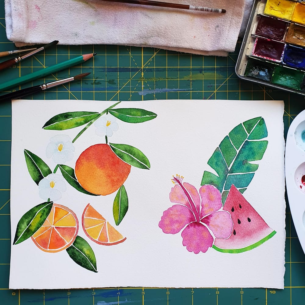 Fruits and Florals in Watercolor - image 2 - student project