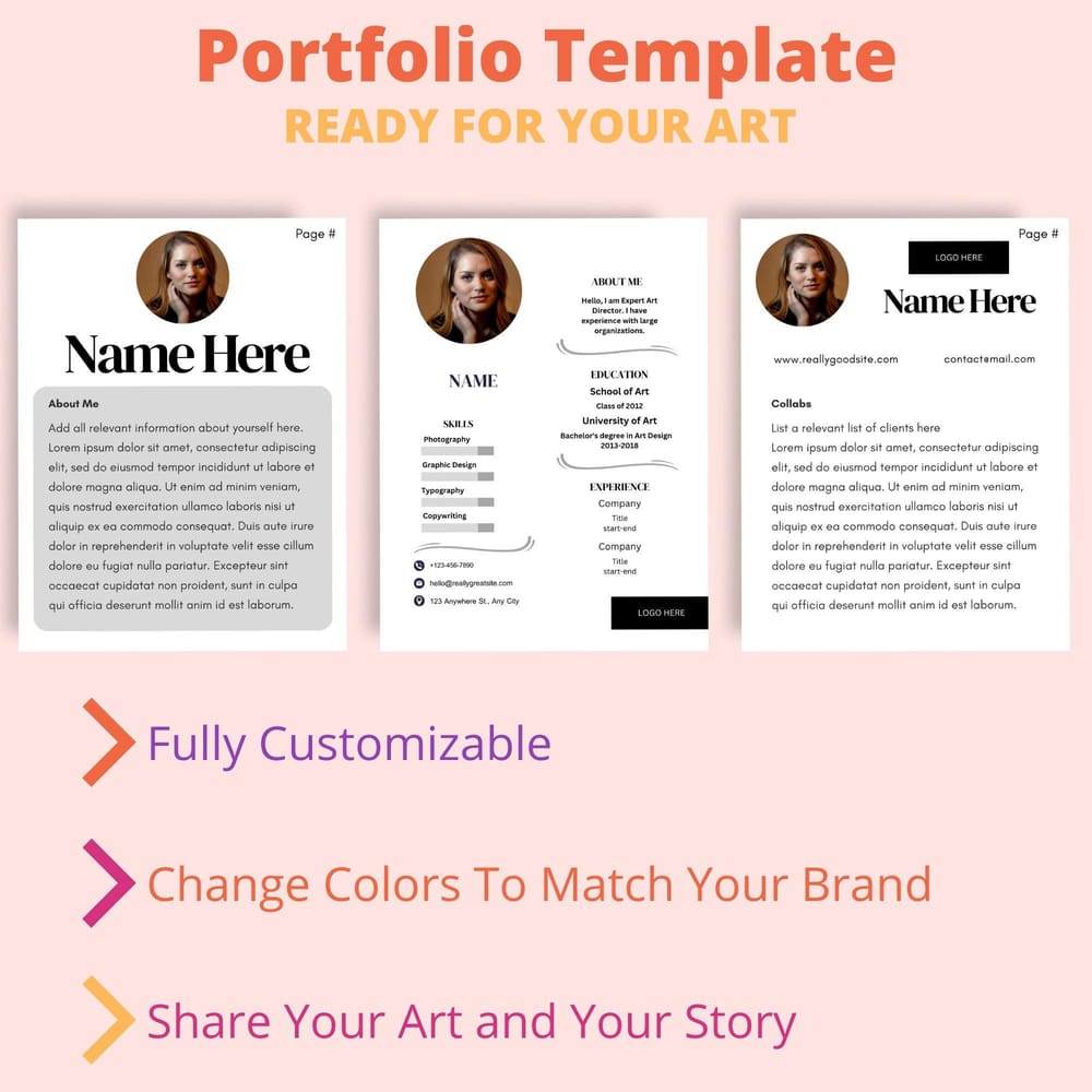 Portfolio template for illustrators, surface pattern designers, & photographers - image 4 - student project