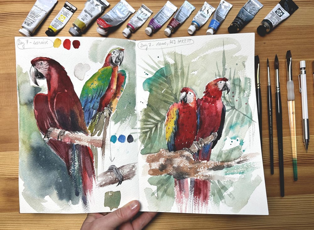 7 day watercolor challenge - My project - image 6 - student project