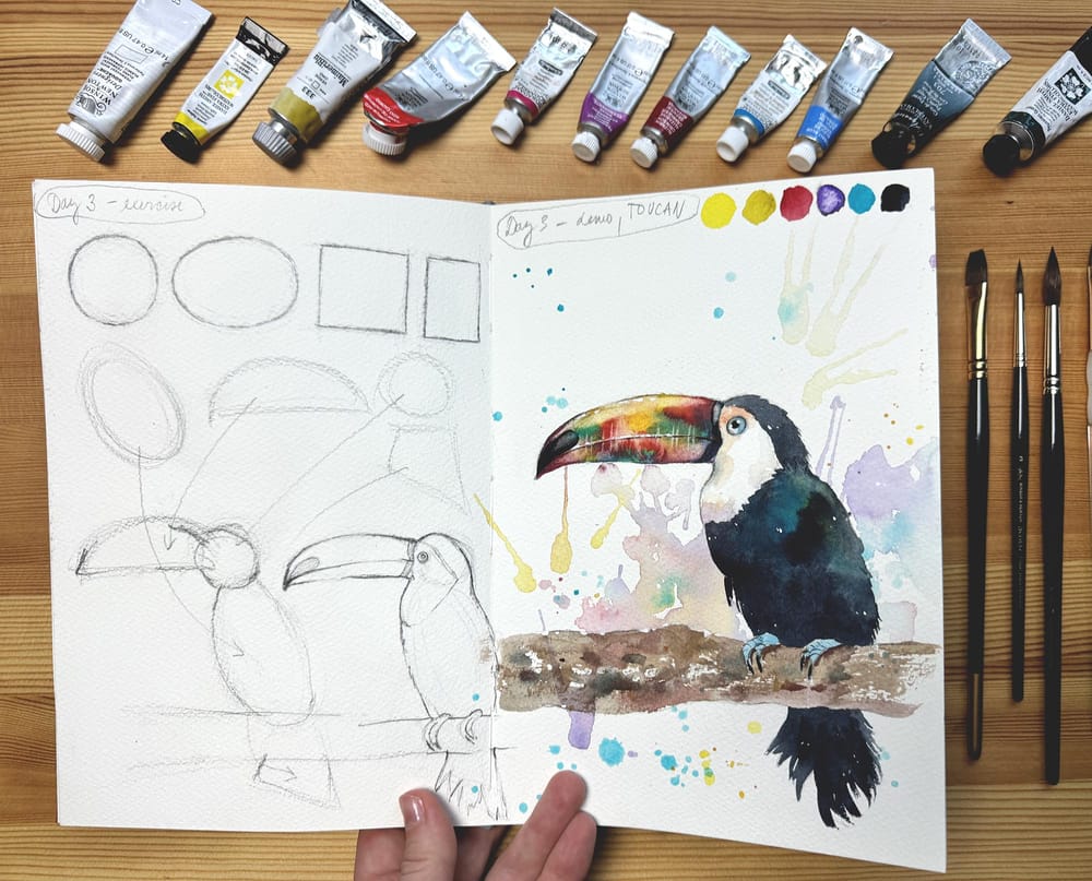 7 day watercolor challenge - My project - image 2 - student project