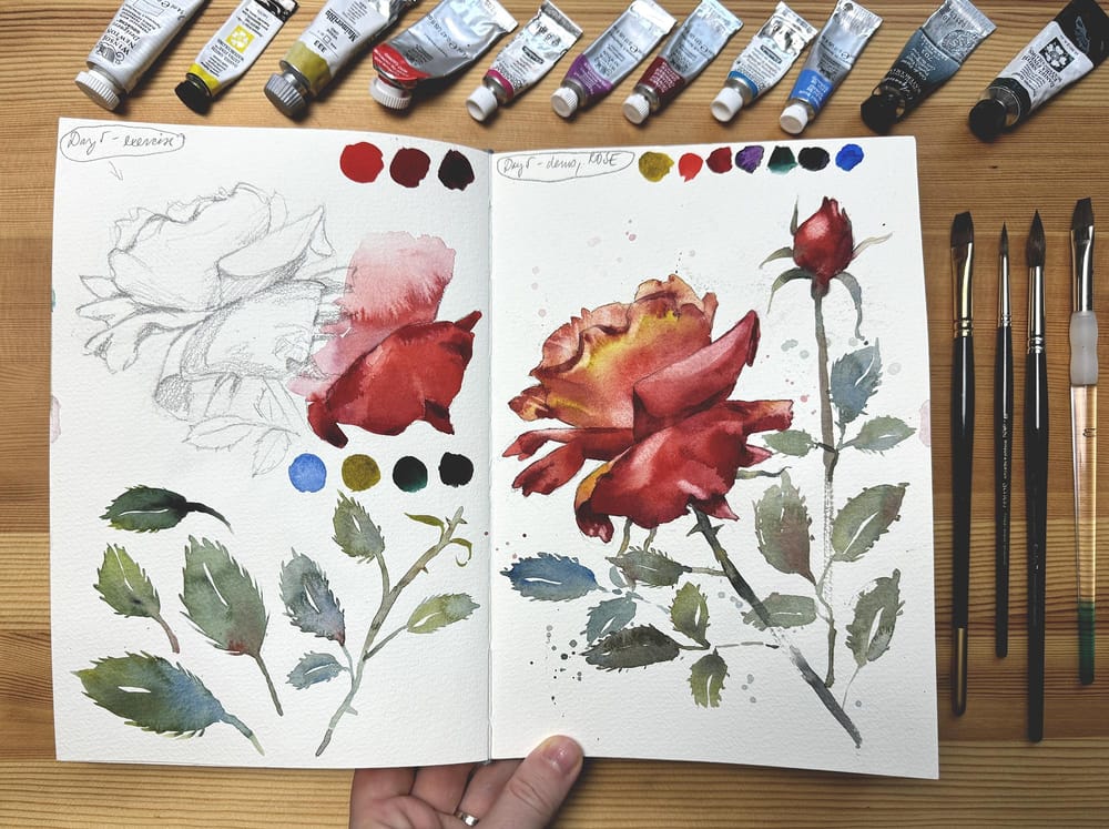 7 day watercolor challenge - My project - image 4 - student project