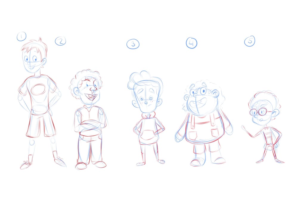 5 Boys - Character Design - image 1 - student project
