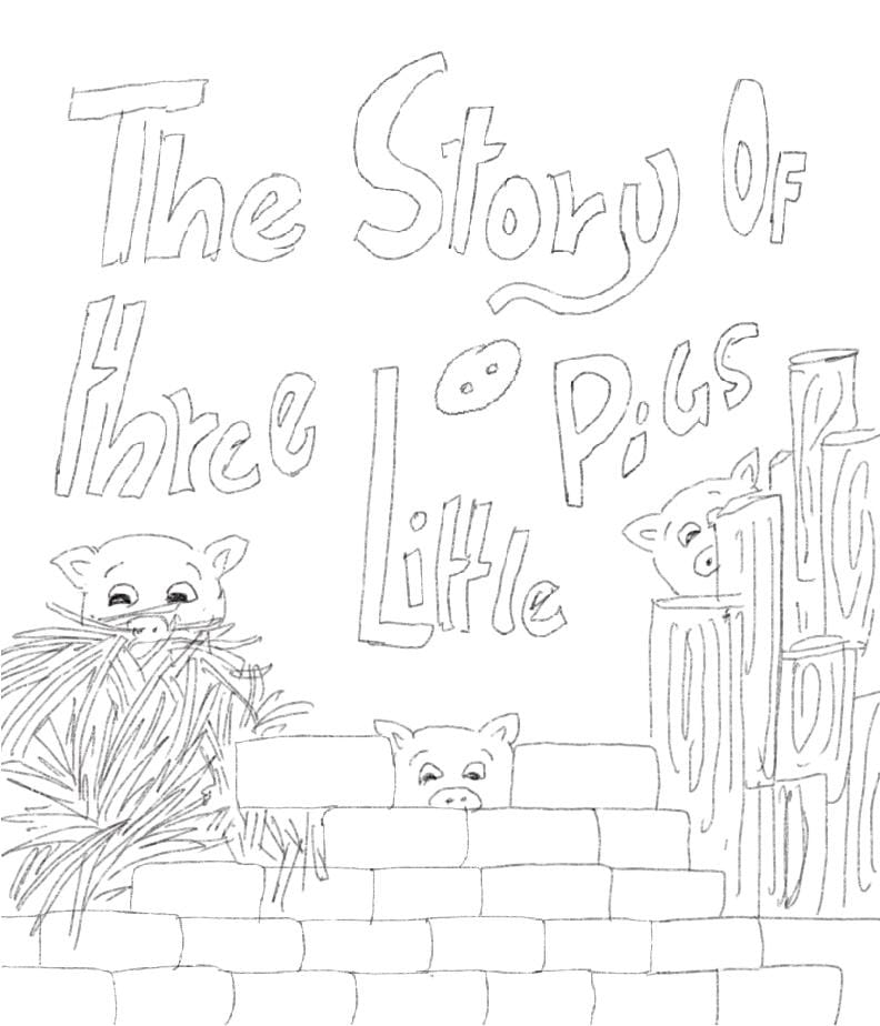 Book Cover for - The Story of Three Little Pigs - image 1 - student project