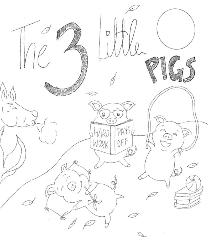 Book Cover for - The Story of Three Little Pigs - image 2 - student project
