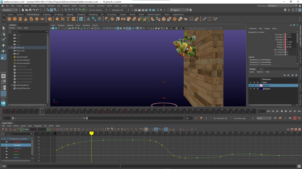 Refining Sideflip Animation - image 1 - student project
