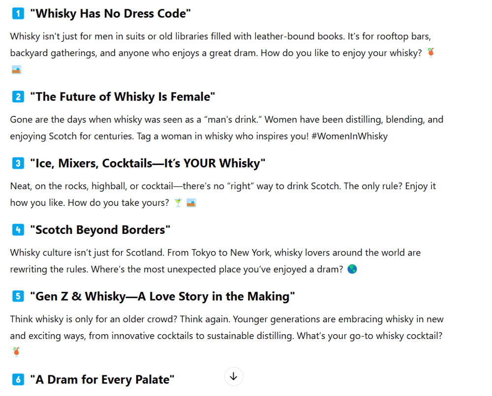 I asked ChatGPT to act as a marketer in scotch whisky - image 1 - student project