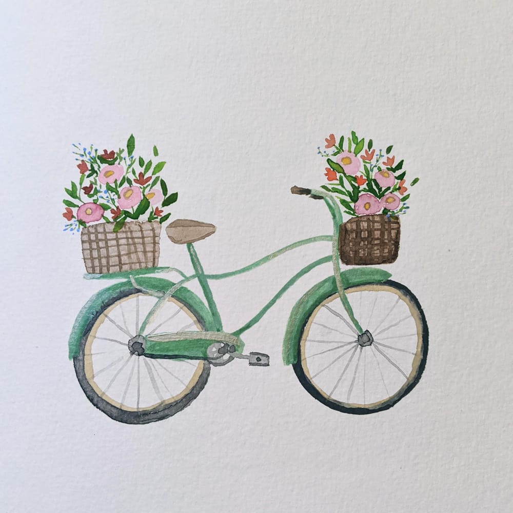 Watercolor bike Skillshare Student Project