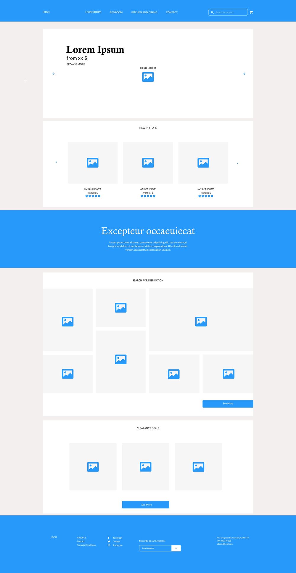 Class Project 01 – Wireframe Homepage & Contact Us Page | Skillshare  Student Project