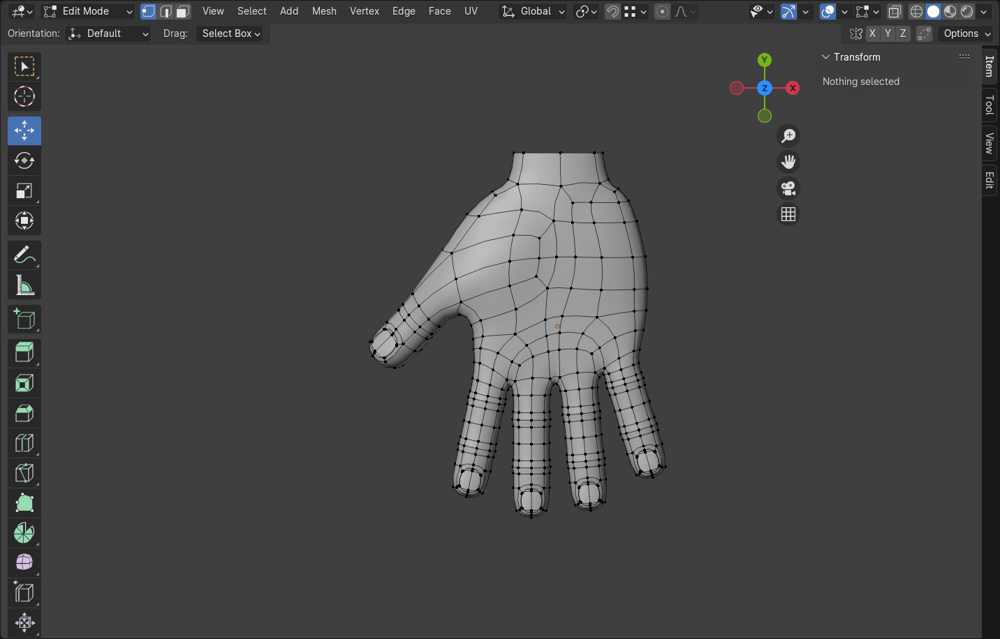low poly hand - image 2 - student project