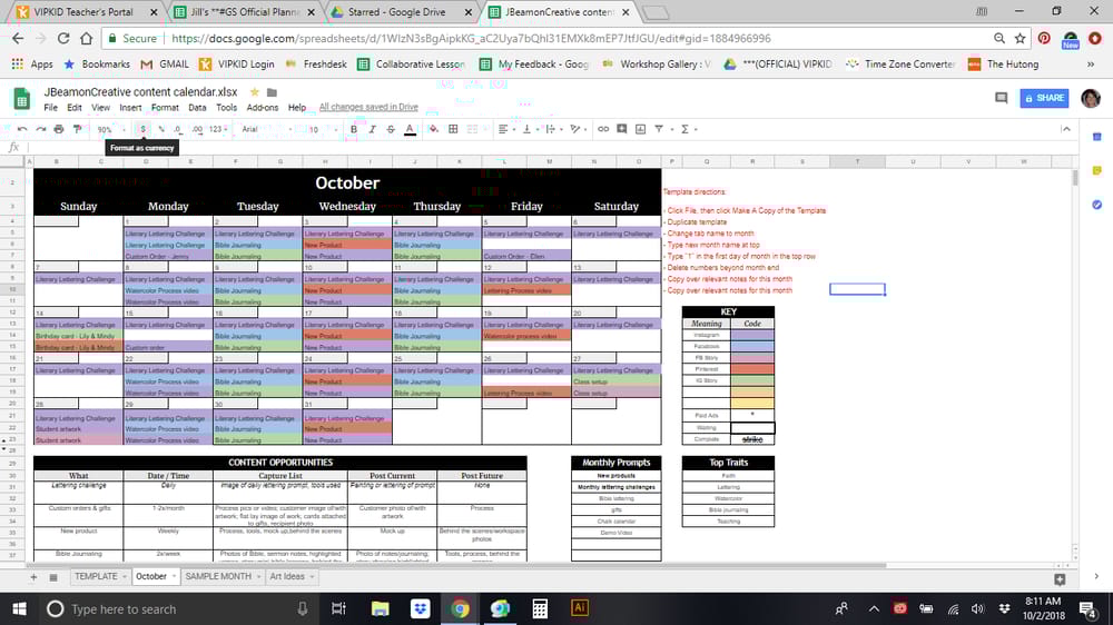JBeamonCreative Content Calendar - October - image 1 - student project