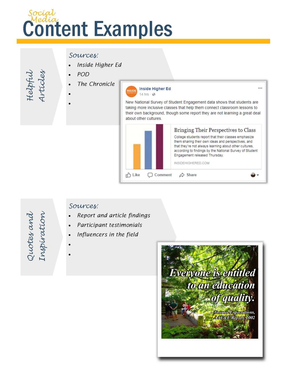 Higher Education Professional Dev. Social Media Vision Board & Example Posts - image 2 - student project