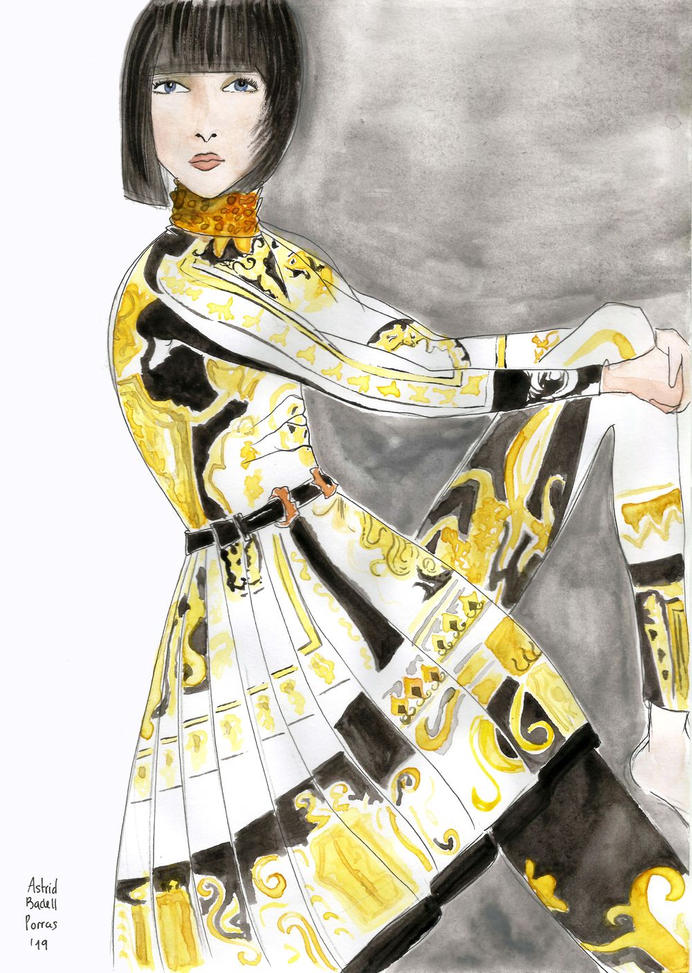 Fashion watercolor illustration - image 1 - student project