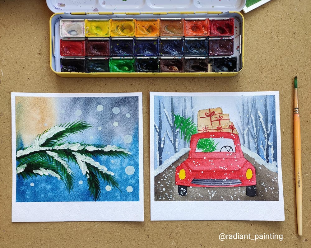 Watercolor Holiday cards - image 1 - student project
