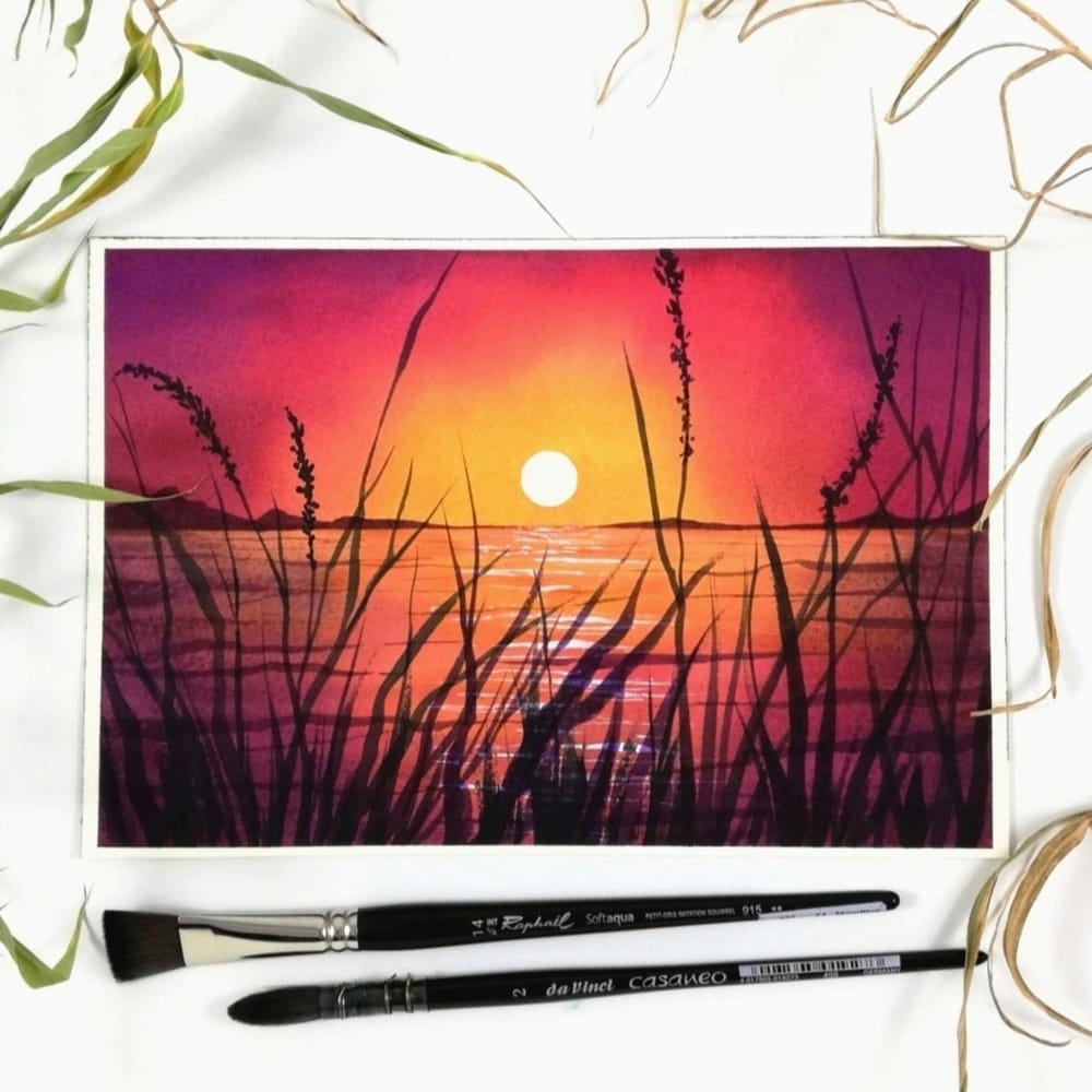 Magical watercolor sunset | Skillshare Student Project