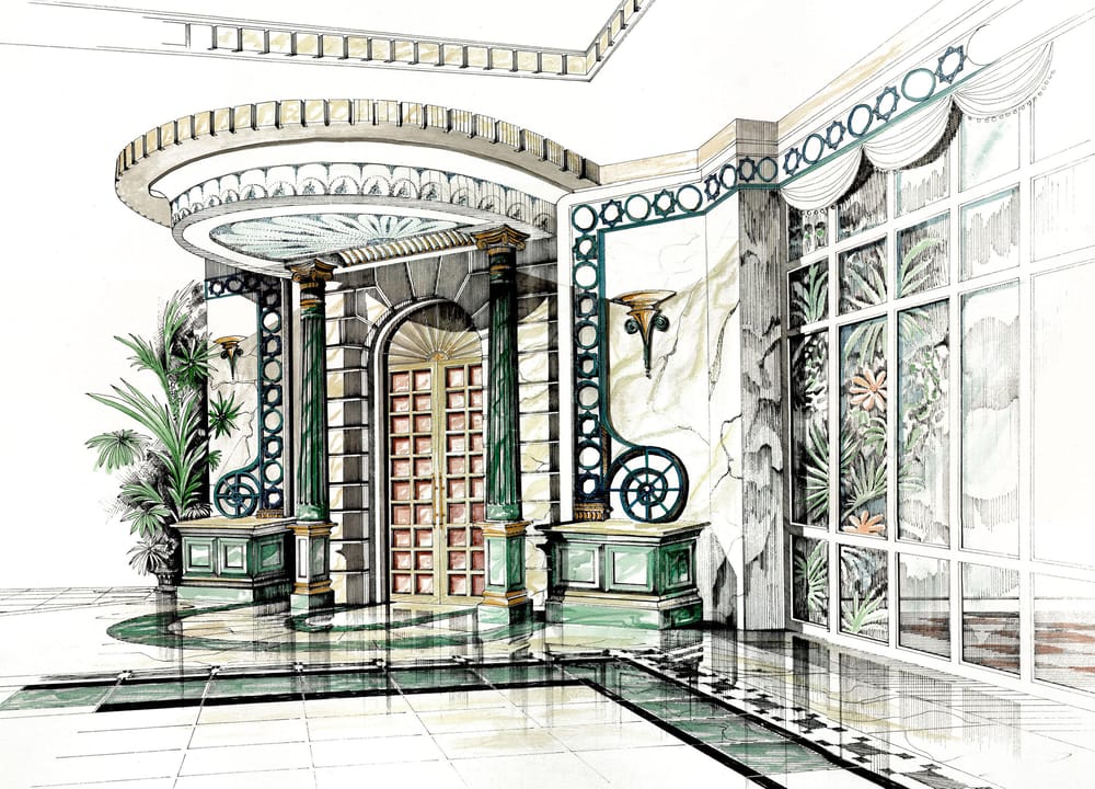 My Architecture Watercolor, Air Brush, Ink and Marker Rendering - image 1 - student project