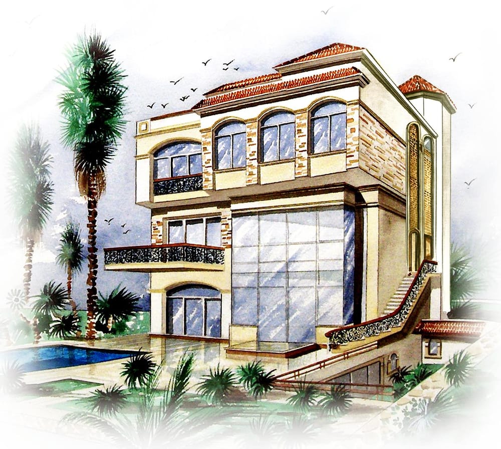 My Architecture Watercolor, Air Brush, Ink and Marker Rendering - image 5 - student project