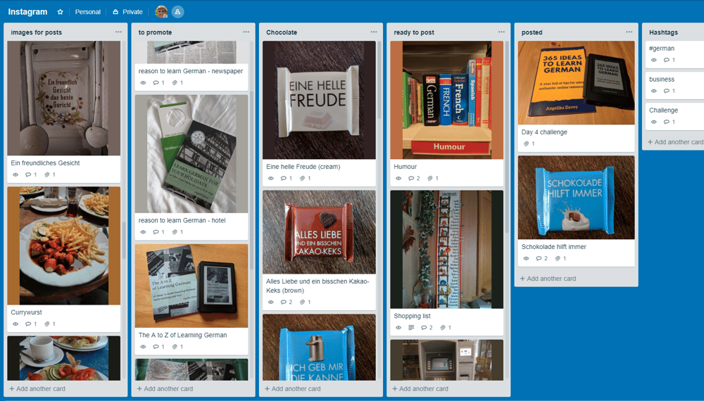 Organising my photos for Instagram with Trello - image 1 - student project