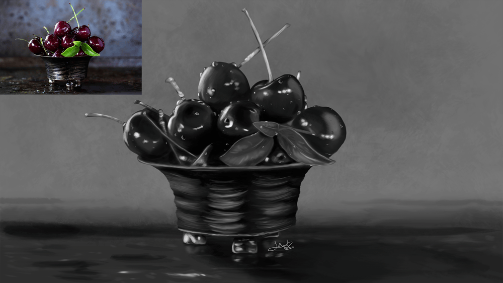 Still Life: Apple & Cherries - image 4 - student project