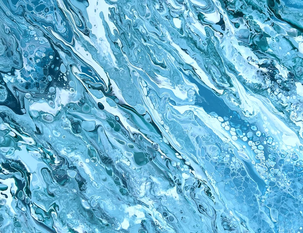 Ocean Inspired Pour Painting - image 2 - student project