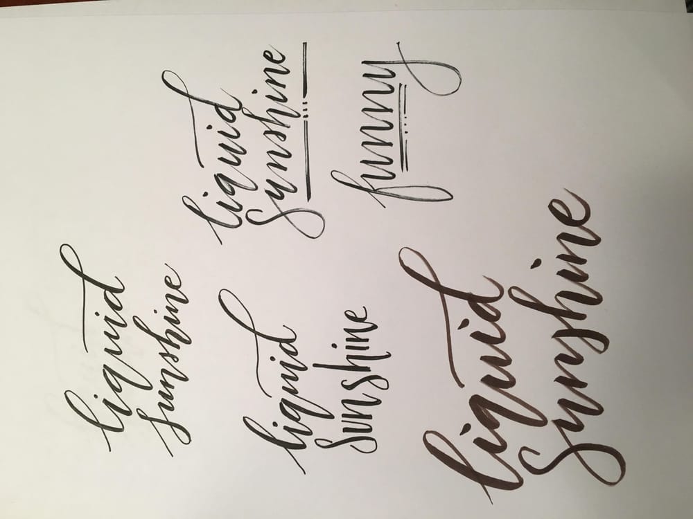 Liquid Sunshine - practicing bounce lettering - image 2 - student project
