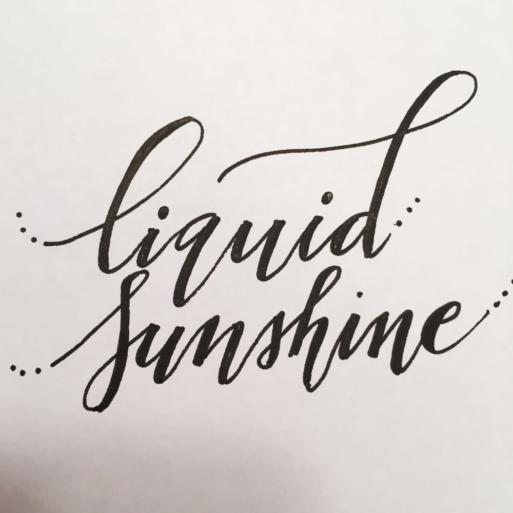 Liquid Sunshine - practicing bounce lettering - image 1 - student project