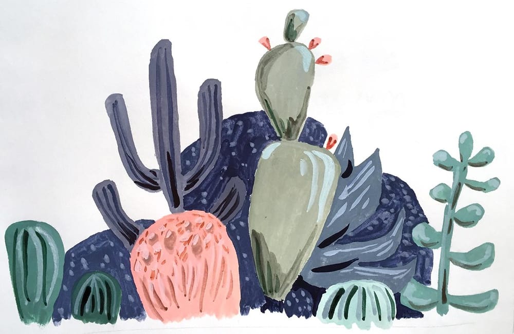 Modern Watercolor...Succulents - image 2 - student project