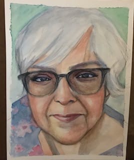 Watercolor portrait, from sketch to final project - image 1 - student project