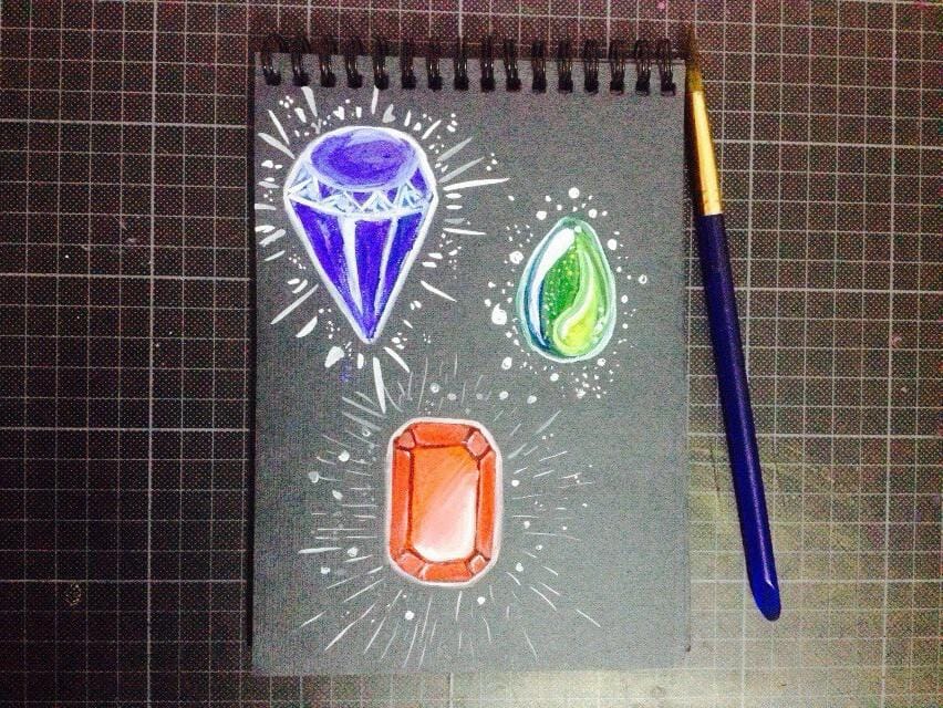 gems in watercolor - image 5 - student project