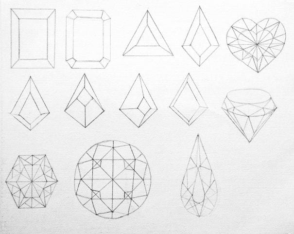 gems in watercolor - image 1 - student project
