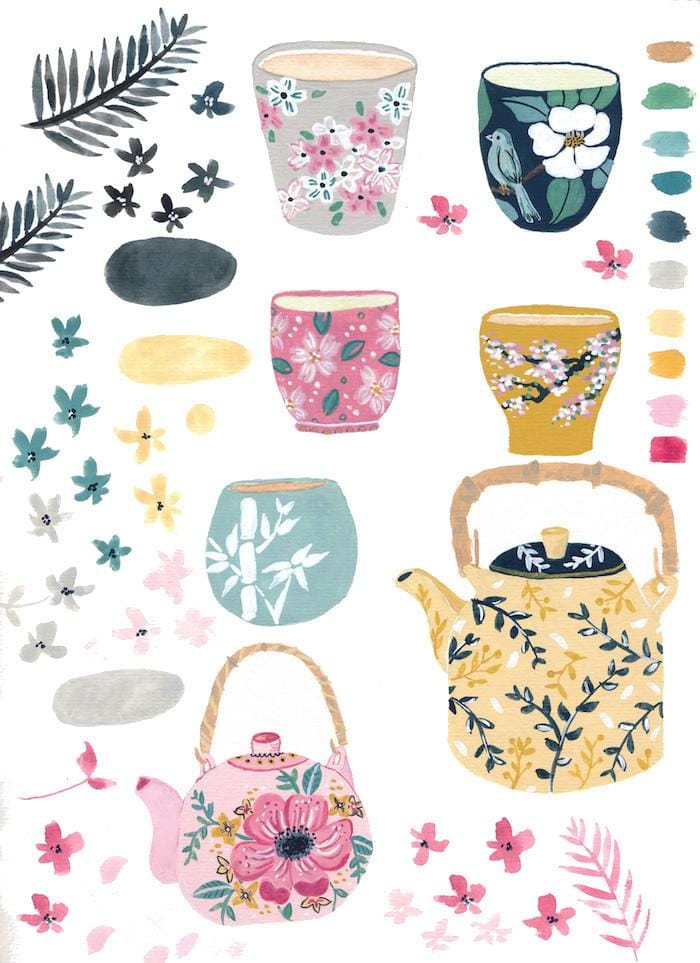 Japanese green tea cups - image 1 - student project