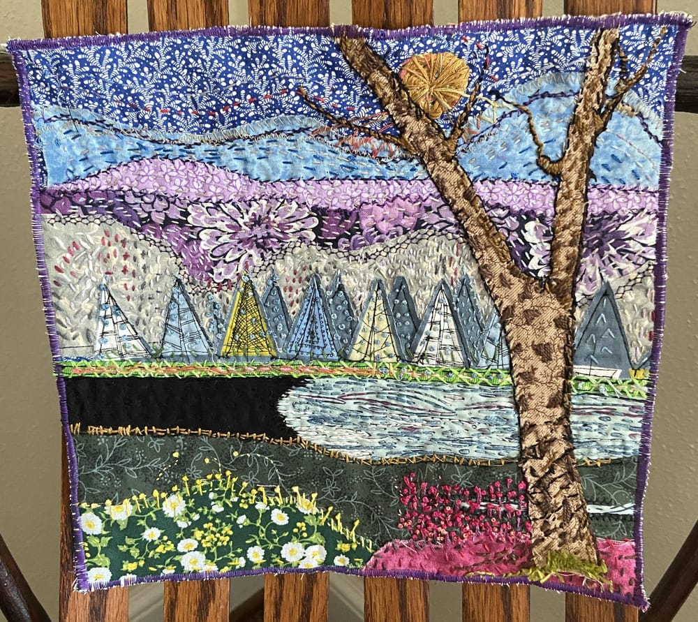 Landscape fabric art - image 1 - student project