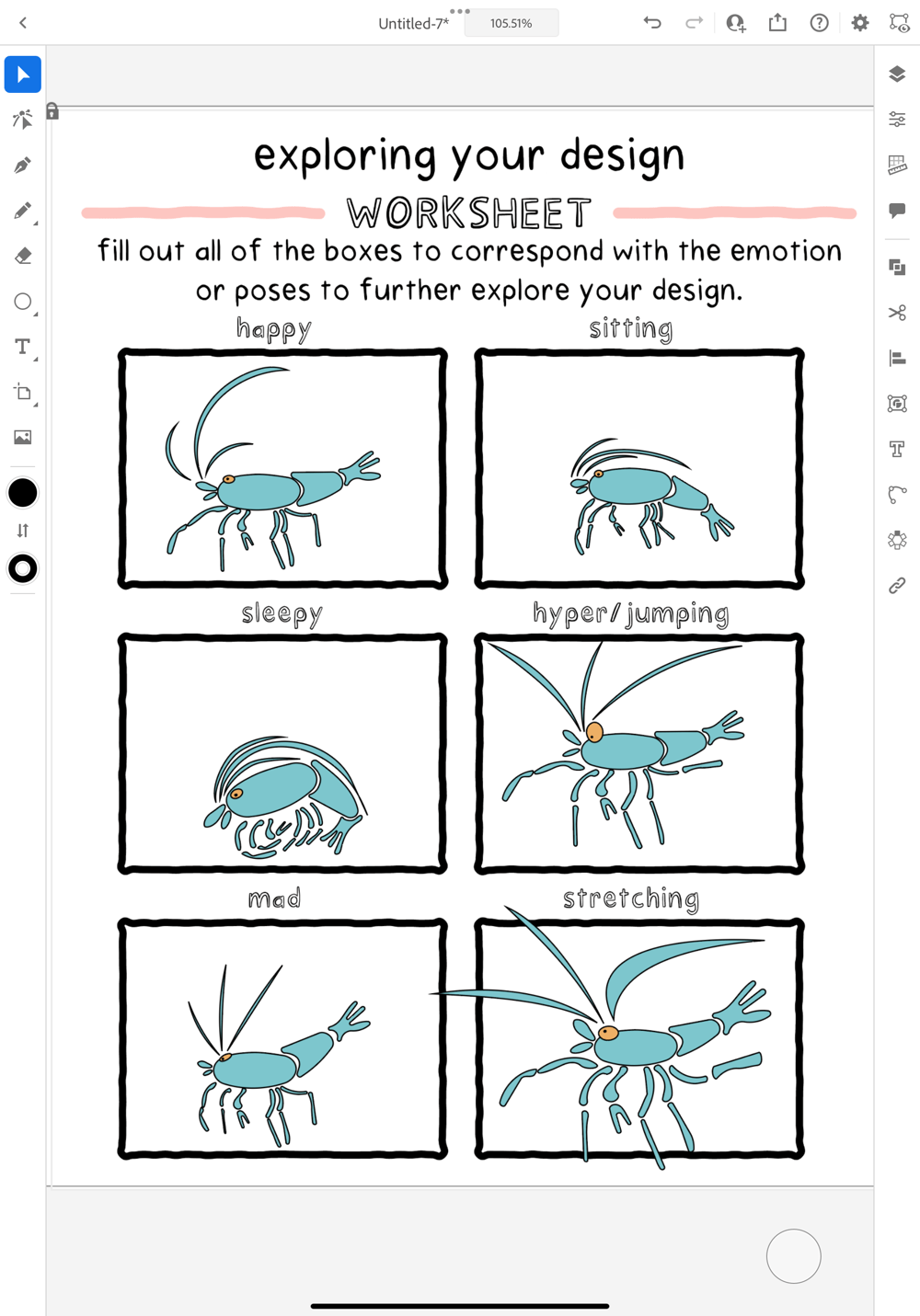 Shrimp pet illustration - image 2 - student project