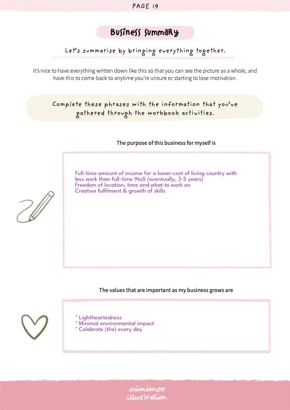 My business values & purpose summary - image 1 - student project