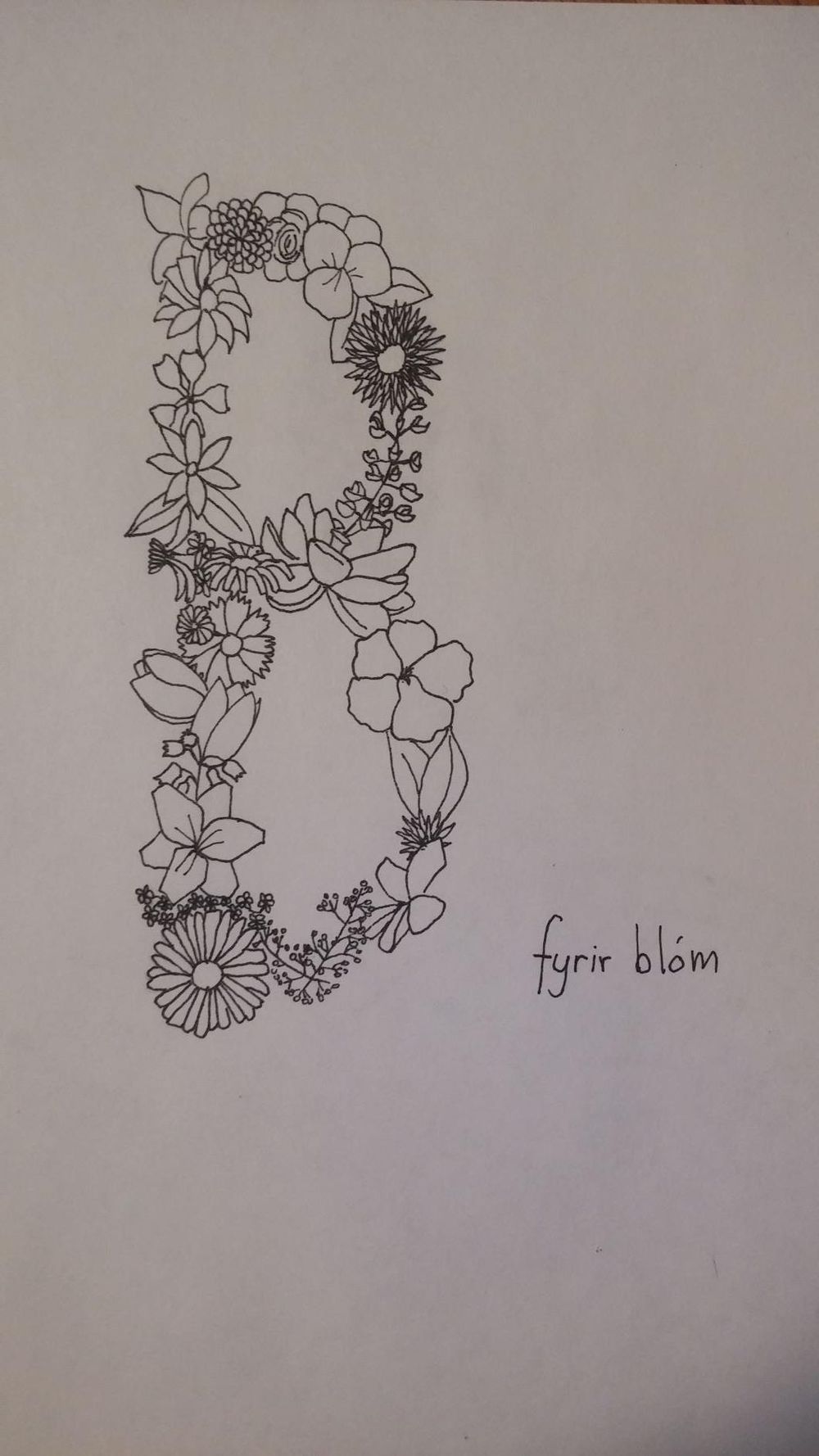 B for blóm (B for flower) - image 3 - student project